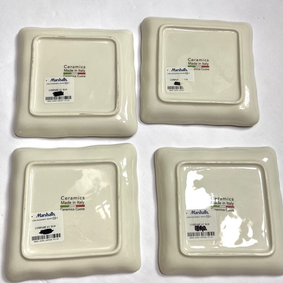 NWT Ceramica Cuore Wine Design Small Plates - Picture 3 of 12